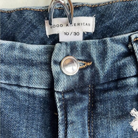 Nwt Anthropologie good American good waist crop blue jeans - Picture 4 of 7